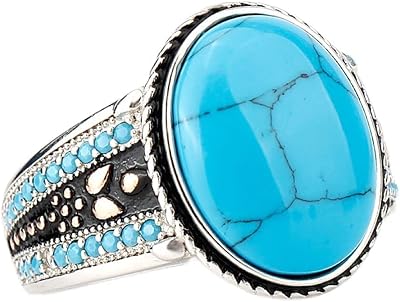 Lrgkmcwt op vintage bohème anneaux larme ovale opale pierre précieuse bague en argent
