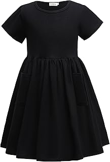 Robes plissées trapèze décontractées à manches courtes, couleur unie, pour filles avec poches. Chez DIAYTAR COTE D'IVOIRE, nous mettons à votre disposition une boutique en ligne généraliste avec plus de 300 000 références, permettant ainsi à nos clients de trouver facilement ce qu'ils cherchent. Notre équipe est dédiée à offrir le meilleur service possible.