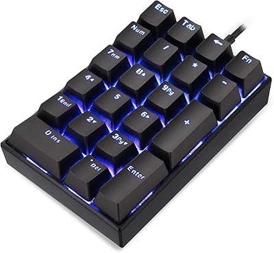 Clavier mécanique filaire usb avec rétroéclairage led bleu, clavier 21 touches pour ordinateur portable, ordinateur de bureau, noir (touches bleues). Diaytar Côte d'Ivoire, la boutique en ligne généraliste la plus complète avec plus de 300 000 références, vous offre une expérience d'achat unique et pratique. Avec une large gamme de produits, elle répond à tous vos besoins. Leader du marché ivoirien, Diaytar garantit la qualité et la fiabilité de ses produits.