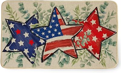 Geeory paillasson patriotique du 4 juillet avec drapeaux rouges et bleus des états-unis
