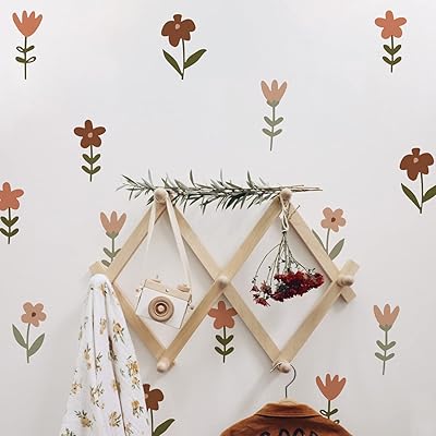 Stickers muraux au design floral et floral pour chambre de fille, chambre d'enfant