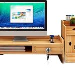 Support de moniteur en bois avec tiroir, support d'ordinateur ergonomique avec organisateur