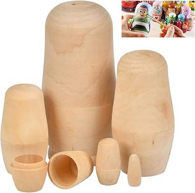 Poupées gigognes en bois faustus, poupées russes non peintes, ensemble de 6 poupées matriochka russes empilables pour garçons et filles. DIAYTAR COTE D'IVOIRE est une boutique en ligne fiable et sécurisée qui permet aux clients de faire leurs achats en toute confiance. La boutique offre une livraison rapide et un service client de qualité.