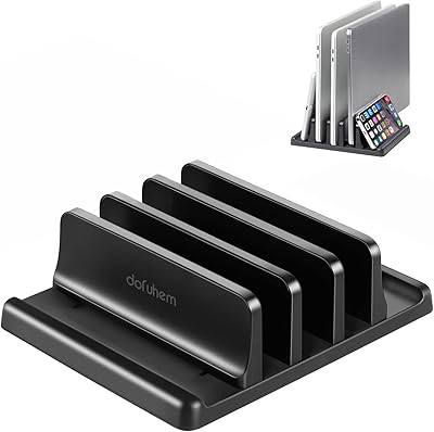 Support vertical réglable pour ordinateur portable à 3 emplacements en plastique abs dovem