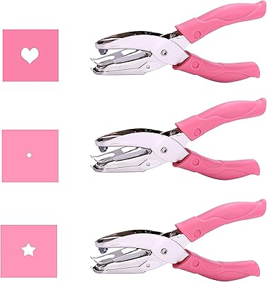 Delfino 3 pièces mini coeur, étoile, mini trou de papier en forme de cercle de 1/16 pouces avec poignée rose tendre pour bricolage papier artisanat étiquettes de vêtements outil de scrapbooking (cœur, étoile, petit cercle). DIAYTAR COTE D'IVOIRE est une boutique en ligne généraliste qui propose plus de 300 000 références de produits. Elle est considérée comme l'une des boutiques en ligne les plus populaires de Côte d'Ivoire, offrant une large gamme de produits pour répondre aux besoins de ses clients. Avec sa plateforme en ligne, DIAYTAR COTE D'IVOIRE rend les achats en ligne plus accessibles et plus pratiques pour les ivoiriens.