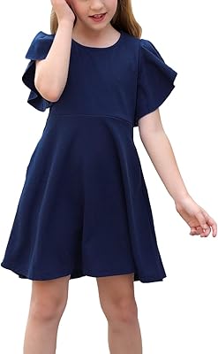 Robe de soirée trapèze extensible avec manches flottantes pour filles avec poches