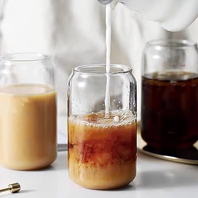 Tasses en verre ledn avec couvercles en bambou et pailles 16 oz