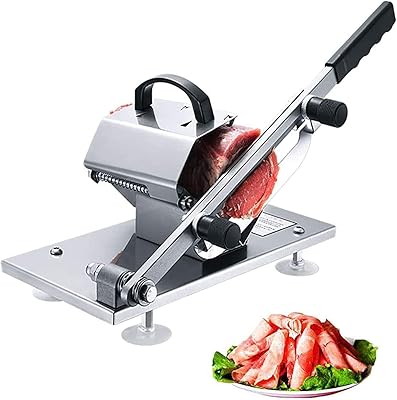Trancheuse à viande congelée manuelle usage domestique mini trancheuse réglable avec poignée antidérapante en acier. DIAYTAR COTE D'IVOIRE est une boutique en ligne généraliste qui propose plus de 300 000 références de produits divers. Elle est reconnue comme l'une des boutiques leaders en Côte d'Ivoire, offrant une large gamme de choix pour ses clients. Avec une telle variété, les clients peuvent trouver tout ce dont ils ont besoin sous un même toit.