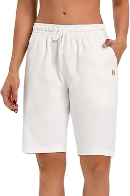 Luckycatcus bermuda pour femme avec poches short de yoga pour femme longueur genou