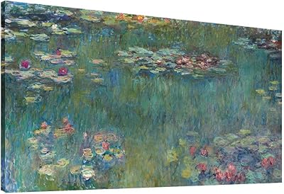 Art mural sur toile nymphéas par claude monet impression long
