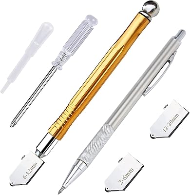 Ensemble d'outils de coupe de verre, poignée en métal, stylo de coupe