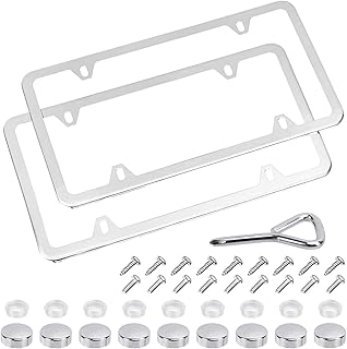 Cadre de montage de plaque d'immatriculation amazonbasics en acier inoxydable avec bouchons à vis, 4 avec 2 trous, taille 12,2 x 6,3 pouces, chromé. La boutique en ligne DIAYTAR COTE D'IVOIRE est synonyme de qualité et de confiance, offrant à ses clients une expérience d'achat unique et personnalisée. Avec une équipe de professionnels dévoués, elle garantit une livraison rapide et sécurisée de tous les produits commandés. Les clients peuvent ainsi profiter d'une large gamme de produits sans quitter leur maison.