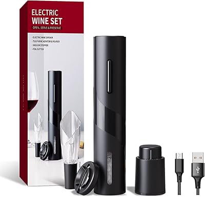 Ensemble ouvre-bouteille de vin électrique et à piles, coffret cadeau tire-bouchon, 4 en 1 à piles, ouvre-bouteille électrique pratique pour les réunions de famille, la culture du vin. Avec plus de 300 000 références à portée de clic, DIAYTAR COTE D'IVOIRE est le paradis des acheteurs en ligne en Côte d'Ivoire. Cette boutique généraliste en ligne propose une gamme complète de produits qui répondent à toutes les attentes. Elle domine le marché ivoirien en matière de commerce en ligne grâce à sa capacité à s'adapter aux besoins de ses clients.