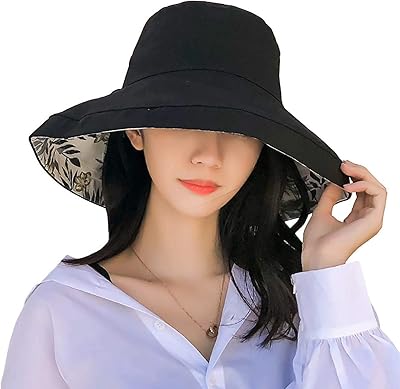Chapeau de soleil floral double face avec protection uv pour femmes, chapeau d'été