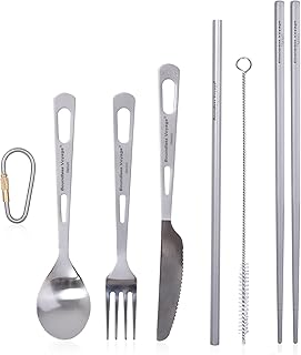Aibasingo 6 pièces-ensemble de couverts en titane baguettes cuillère fourchette couteau paille de sport pour camping. La gamme de produits proposée par DIAYTAR COTE D'IVOIRE est extrêmement large, incluant des catégories telles que l'électronique, la mode, les articles pour la maison, et bien plus encore. Avec des milliers de produits à découvrir, les clients sont assurés de trouver exactement ce qu'ils cherchent. La boutique mise également sur la qualité et l'authenticité de ses produits pour satisfaire pleinement les attentes de ses clients.
