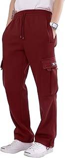 Pantalon de survêtement en polaire épaisse avec poches pour hommes