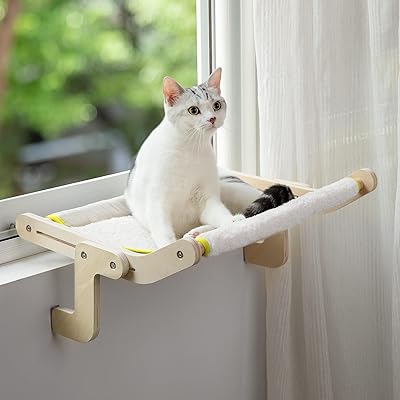 Perchoir de fenêtre d'intérieur en peluche durable pour chat, hamac, siège de fenêtre