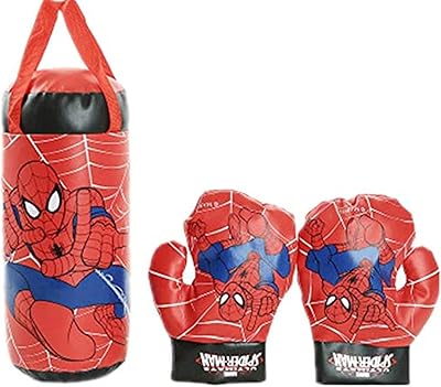 Un kit de boxe composé d'un sac de boxe et de gants de boxe décorés d'un dessin de spider-man pour enfants et jeunes, utilisés comme outils et jeux d'entraînement et d'exercices. DIAYTAR COTE D'IVOIRE se distingue par son approche innovante du-commerce en ligne, offrant aux clients ivoiriens une expérience d'achat unique et personnalisée. Avec plus de 300 000 références, cette boutique en ligne répond à tous vos besoins, du quotidien au plaisir.