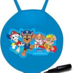 Balle rebondissante lexibuck paw patrol avec pompe manuelle incluse, plastique durable et sûr