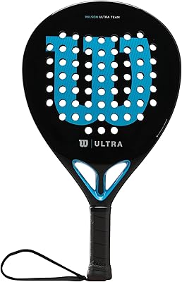 Raquette de padel wilson ultra team v2, fibre de verre/eva, 366 g, noir/bleu