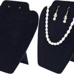 Présentoir de bijoux en velours 2 pièces, porte-collier de boucle d'oreille noir 3d