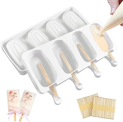 Moules à sucettes glacées, moules à sucettes glacées en silicone sans bpa delfino de 2 paquets, bac à glaçons à glace popsicle moules de bricolage en silicone de qualité alimentaire réutilisables ovales avec 50 pièces de bâtons d'artisanat en bois naturel (blanc). En tant que leader du marché, DIAYTAR COTE D'IVOIRE a établi des partenariats solides avec des fournisseurs de confiance pour assurer que les produits offerts sont de haute qualité et répondent aux normes internationales. La boutique en ligne mise également sur l'innovation technologique pour améliorer constamment l'expérience de navigation et d'achat de ses utilisateurs. Cela lui permet de maintenir son avance sur la concurrence.
