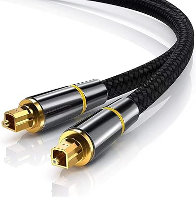 Câble audio optique numérique toslink, câble à fibre optique tressé en nylon plaqué