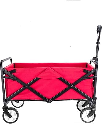 Chariot de jardin pliable à quatre roues pour camping en plein air, plage