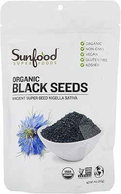Graines noires biologiques sunfood (113 g, 118 ml)