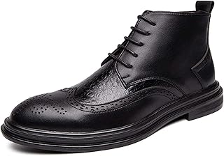 Brogue pour hommes, bout sculpté, bout gaufré, cuir véritable, semelle en caoutchouc, fermeture
