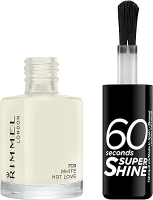 Rimmel london 60 seconds super shine vernis à ongles, 703 white hot love