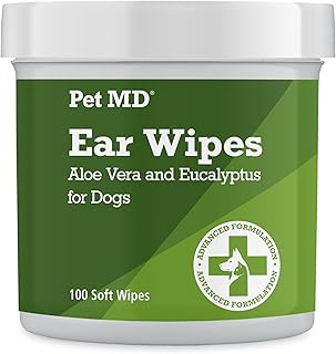 Lingettes nettoyantes pour les oreilles petmd pour chiens pour arrêter les démangeaisons