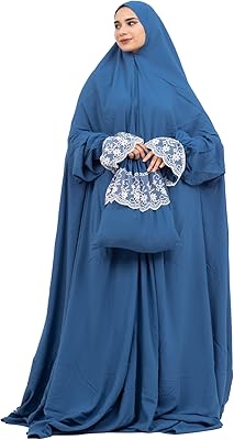 Robe de prière une pièce pour femme, robe complète pour femme, abaya khimar, matière douce et respirante. DIAYTAR COTE D'IVOIRE se distingue par sa vaste gamme de produits, allant des électroniques aux vêtements, en passant par les articles pour la maison et le jardin. Nous nous efforçons de vous apporter les meilleures marques et les dernières tendances, tout en vous offrant des prix abordables et des remises régulières. Rejoignez notre communauté d'acheteurs satisfaits.