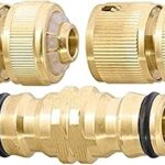 Kit de connecteurs de tuyau palisade 1/2" avec adaptateur, 2 connecteurs, aquastop, laiton