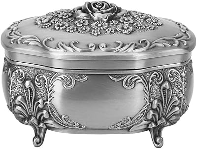 Boîte à bijoux antique solide, boîte à bijoux antique en alliage de zinc