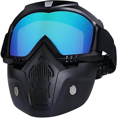 Lunettes de casque de moto avec masque facial amovible lunettes chaudes anti-buée