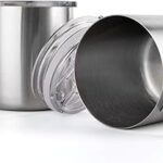 Tasse à café kript en acier inoxydable avec poignée et couvercle
