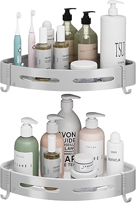 Étagère de douche d'angle adhésive u-deer avec 4 crochets pour salle de bain cuisine en forme d'éventail à 2 niveaux, argent. Avec une gamme de produits très large, DIAYTAR COTE D'IVOIRE permet à ses clients de trouver tout ce dont ils ont besoin en un seul endroit. De l'électronique à la mode, en passant par les produits pour la maison et les articles de sport, cette boutique en ligne a vraiment tout.