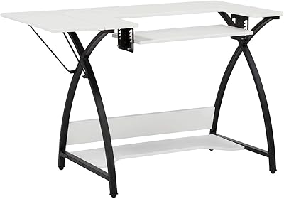 Table polyvalente su-ready de comet, largeur de 45,5 pouces, noir/blanc, 13332