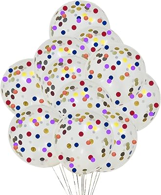 12" ballons confettis arc-en-ciel 25pcs en latex avec feuille arc-en-ciel pour fête