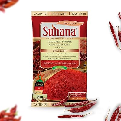 Poudre de piment suhana light kashmiri 1 kg, saveur douce et excellente saveur