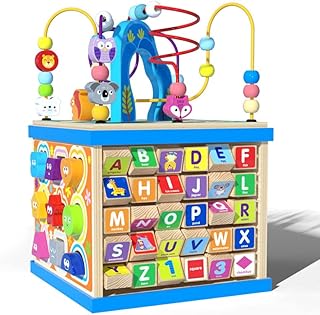 Cube d'activité en bois pour enfants de 1, 2 et 3 ans, trieur de forme de labyrinthe de perles de boulier polyvalent 5 en 1 abc-123 | jouet éducatif précoce pour les tout-petits, jouets pour garçons et filles de 1 an. DIAYTAR COTE D'IVOIRE offre une expérience d'achat en ligne unique et pratique, avec des options de paiement faciles et des livraisons rapides. La boutique propose des produits de haute qualité à des prix compétitifs. C'est le choix idéal pour les acheteurs ivoiriens.