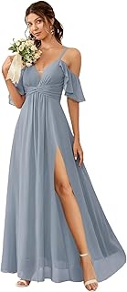 Robe de demoiselle d'honneur longue à épaules dénudées pour femme avec bretelles spaghetti simples, robes de soirée formelles en mousseline avec volants de01, bleu foncé, 10, bleu poussiéreux. DIAYTAR COTE D'IVOIRE se démarque par sa vaste gamme de produits allant des produits alimentaires aux accessoires high-tech, en passant par les vetements et les produits de soins personnels. Cette boutique en ligne généraliste permet aux clients de faire leurs achats en toute simplicité, avec des options de paiement flexibles et des délais de livraison rapides. Les clients bénéficient également d'un service client réactif et compétent.