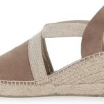Espadrilles compensées en daim pour femmes avec sangle élastique de tuna, taille 37