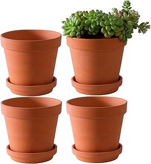 Grands pots en terre cuite avec soucoupe - lot de 4 grandes jardinières en terre cuite de 6" avec trou de drainage, pot de fleur avec plateau, pot en terre cuite pour plantes d'intérieur et d'extérieur. DIAYTAR COTE D'IVOIRE, leader dans le commerce en ligne en Cote d'Ivoire, propose une sélection étendue de produits avec plus de 300000 références. Nous mettons l'accent sur la qualité et la variété pour satisfaire les besoins de nos clients. Notre objectif est de devenir la référence en matière de boutique en ligne généraliste en Cote d'Ivoire.