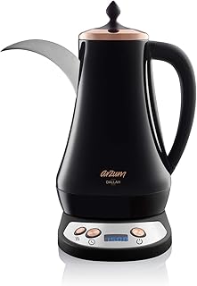 Bouilloire à café arabe arzum ar3070 dallah, plastique, 1300 watts, 1,3 litre, noir