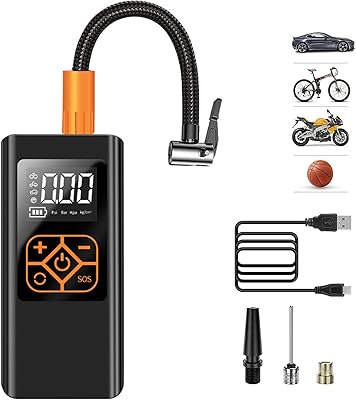 Compresseur d'air portatif de gonfleur de pneu, avec le gonfleur de pneu de voiture de batterie rechargeable de 4000 mah, gonfleur de pneu sans fil de 150psi avec la pompe à air numérique d'affichage à cristaux liquides pour les anneaux de natation de boule de moteur de vélo de voiture. Chez DIAYTAR COTE D'IVOIRE, nous nous engageons à vous offrir le meilleur service possible, que ce soit en termes de produits, de prix ou de service client. Nous sommes fiers de notre position de leader du commerce en ligne en Côte d'Ivoire et nous travaillons sans relâche pour améliorer continuellement votre expérience de shopping en ligne. Faites confiance à notre expertise et découvrez pourquoi nous sommes la première choix pour vos achats en ligne.