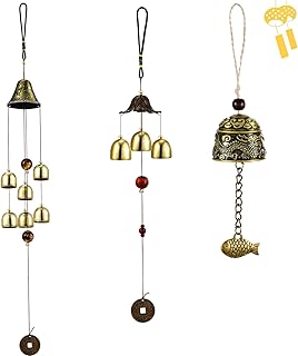 Carillons éoliens en métal feng shui chinois antiques suspendus pour la décoration