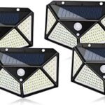 Lampes solaires d'extérieur (paquet de 4) étanches ip65 avec détecteur de mouvement