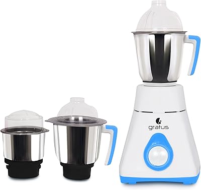 Broyeur mélangeur gratus 800 w avec 3 pots en acier puissants, moteur